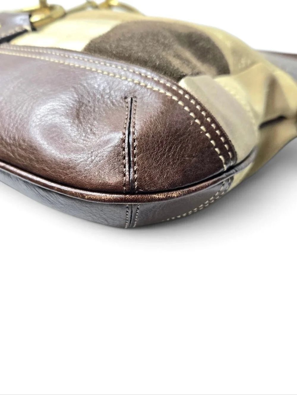 Coach Patchwork Hobo handbag. Brown/gold.